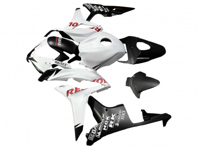 2007-2008 Honda CBR600RR Motorcycle Fairings - White Matte Black Red Repsol UK