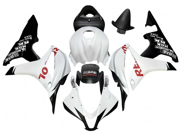 2007-2008 Honda CBR600RR Motorcycle Fairings - White Matte Black Red Repsol UK
