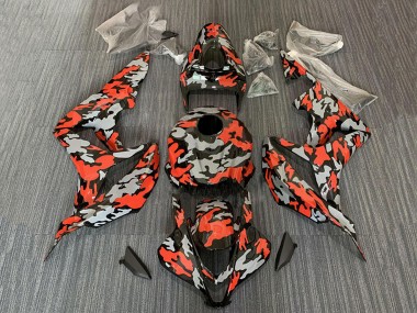 2007-2008 Honda CBR600RR Motorcycle Fairings - Red Grey Camouflage UK