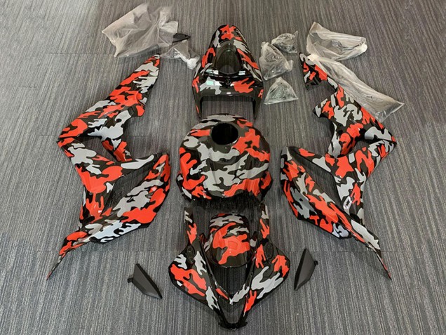 2007-2008 Honda CBR600RR Motorcycle Fairings - Red Grey Camouflage UK
