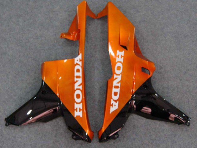 2007-2008 Honda CBR600RR Motorcycle Fairings - Glossy Black Orange Flame UK