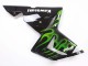 2004-2005 Kawasaki ZX10R Motorcycle Fairings - Black with Green Flame Ninja UK