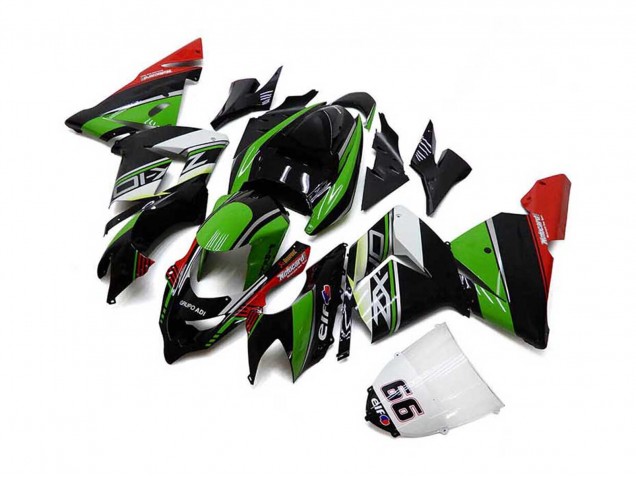 2004-2005 Kawasaki ZX10R Motorcycle Fairings - White Black Green Elf UK