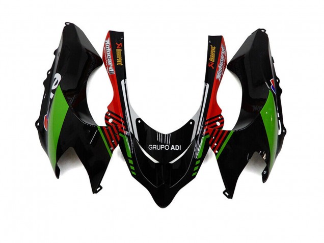 2004-2005 Kawasaki ZX10R Motorcycle Fairings - White Black Green Elf UK