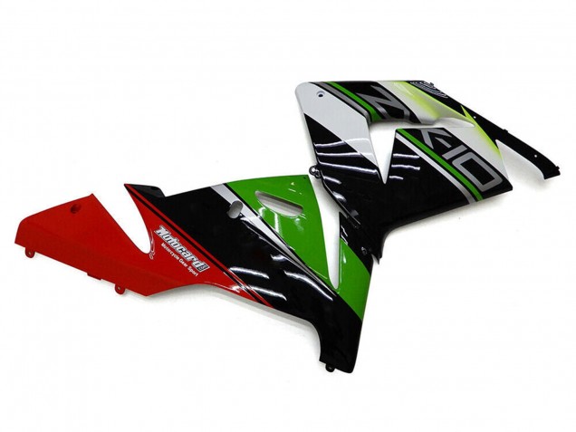 2004-2005 Kawasaki ZX10R Motorcycle Fairings - White Black Green Elf UK