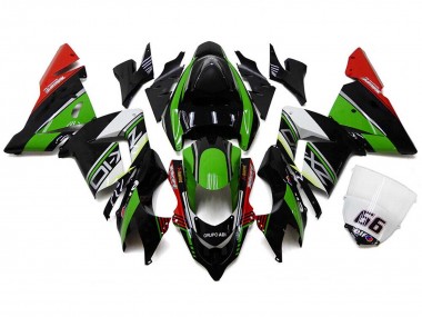 2004-2005 Kawasaki ZX10R Motorcycle Fairings - White Black Green Elf UK
