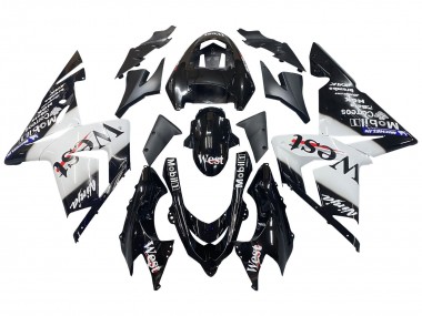 2004-2005 Kawasaki ZX10R Motorcycle Fairings - White Black West Ninja UK