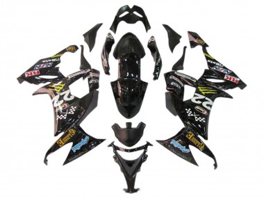 2006-2007 Kawasaki ZX10R Motorcycle Fairings - Glossy Black Red Blue Yellow Monster UK