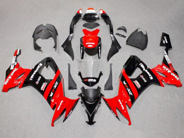 2008-2010 Kawasaki ZX10R Motorcycle Fairings - Red Black Kick Elf UK