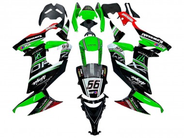 2008-2010 Kawasaki ZX10R Motorcycle Fairings - Green White Red Black Monster Elf 66 UK