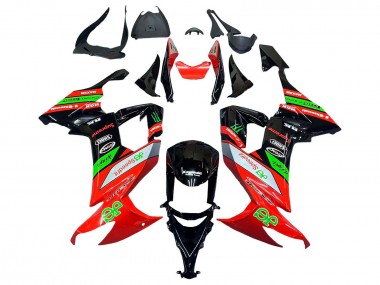 2008-2010 Kawasaki ZX10R Motorcycle Fairings - Red Green Black UK