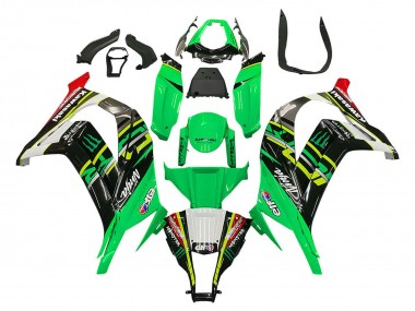 2011-2015 Kawasaki ZX10R Motorcycle Fairings - Green Yellow Black White Elf Monster UK