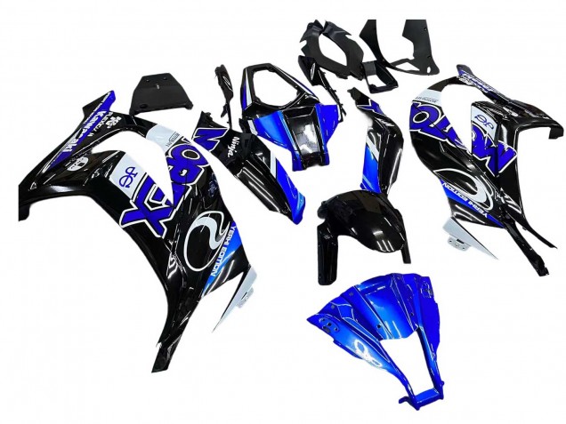 2011-2015 Kawasaki ZX10R Motorcycle Fairings - Blue White Glossy Black UK