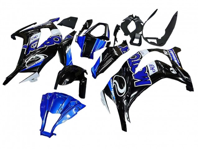 2011-2015 Kawasaki ZX10R Motorcycle Fairings - Blue White Glossy Black UK