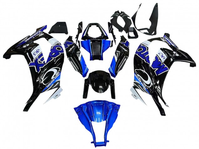 2011-2015 Kawasaki ZX10R Motorcycle Fairings - Blue White Glossy Black UK