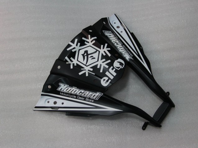 2011-2015 Kawasaki ZX10R Motorcycle Fairings - Glossy Black White Elf Snow Decal UK