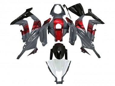 2011-2015 Kawasaki ZX10R Motorcycle Fairings - Grey RED Glossy Black UK