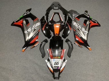 2011-2015 Kawasaki ZX10R Motorcycle Fairings - White Orange Black Mahi Elf 66 Superbike UK