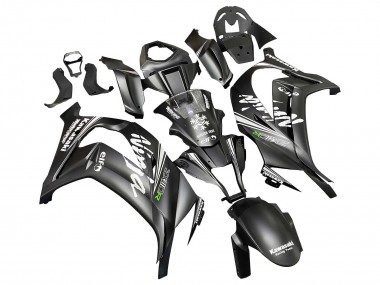 2011-2015 Kawasaki ZX10R Motorcycle Fairings - Matte Black Green Elf UK