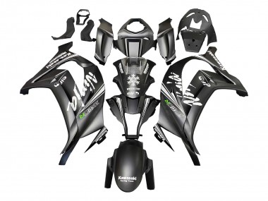 2011-2015 Kawasaki ZX10R Motorcycle Fairings - Matte Black Green Elf UK