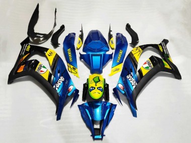 2011-2015 Kawasaki ZX10R Motorcycle Fairings - Blue Yellow Black Shark UK