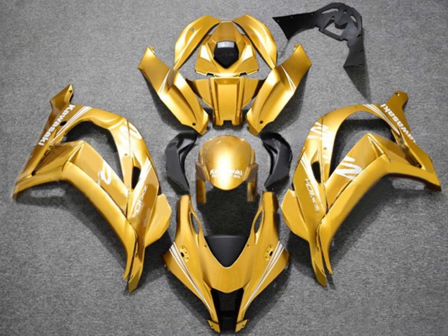 2016-2020 Kawasaki ZX10R Motorcycle Fairings - Gold White UK