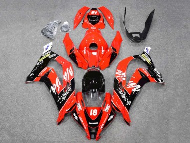 2016-2020 Kawasaki ZX10R Motorcycle Fairings - Red Glossy Black White Monster 18 UK
