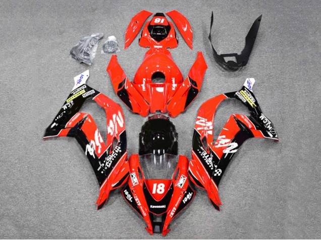2016-2020 Kawasaki ZX10R Motorcycle Fairings - Red Glossy Black White Monster 18 UK