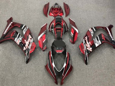 2016-2020 Kawasaki ZX10R Motorcycle Fairings - Maroon Red White Glossy Black UK