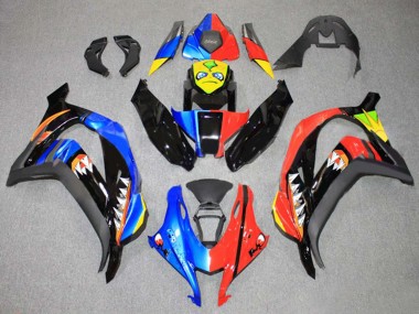 2016-2020 Kawasaki ZX10R Motorcycle Fairings - Blue Red Yellow Black Shark UK