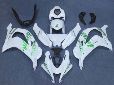 2016-2020 Kawasaki ZX10R Motorcycle Fairings - White Green Ninja UK