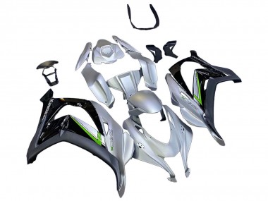 2016-2020 Kawasaki ZX10R Motorcycle Fairing - Silver Green Black UK