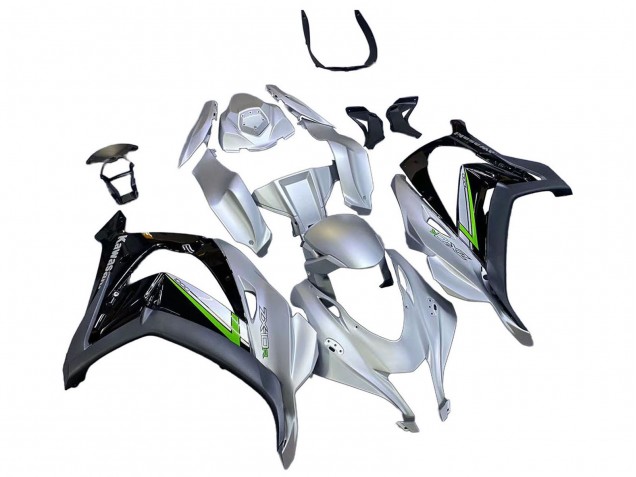 2016-2020 Kawasaki ZX10R Motorcycle Fairing - Silver Green Black UK