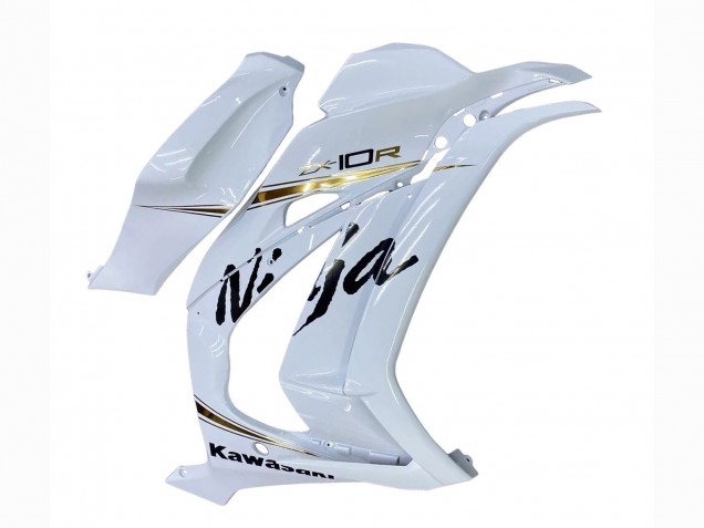 2016-2020 Kawasaki ZX10R Motorcycle Fairings - White Gold Black UK