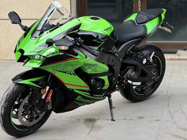 2021-2025 Kawasaki ZX10R Motorcycle Fairings - Green Glossy Black UK