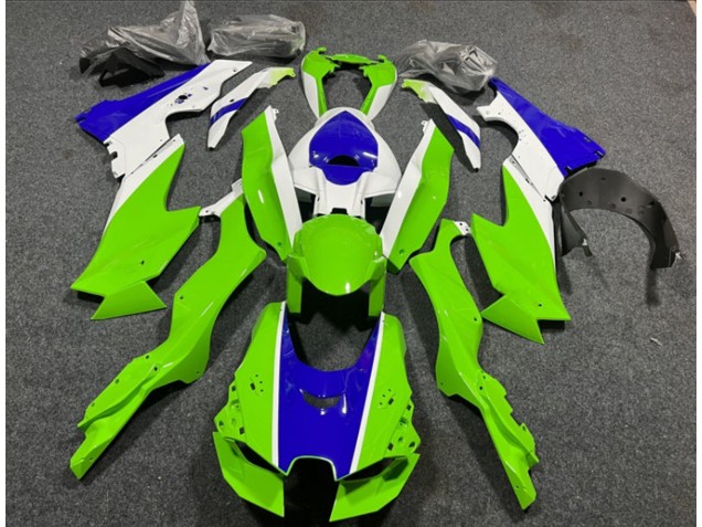 2021-2025 Kawasaki ZX10R Motorcycle Fairings - White Green Blue UK
