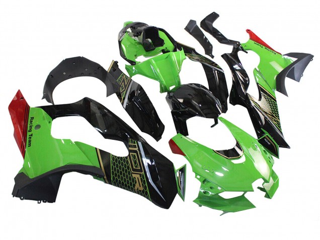 2021-2025 Kawasaki ZX10R Motorcycle Fairing - Green Black Red Honeycomb UK