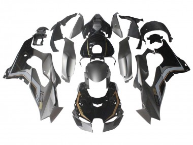 2021-2025 Kawasaki ZX10R Motorcycle Fairings - Black Grey Gold UK