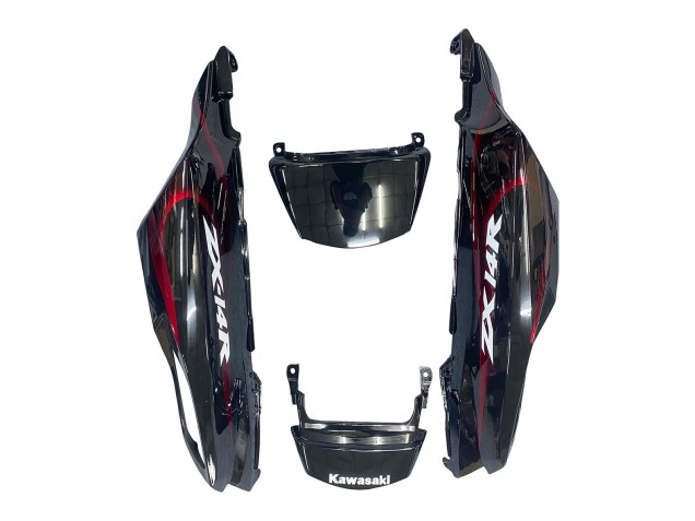 2006-2011 Kawasaki ZX14R ZZR1400 Motorcycle Fairing Kits - Glossy Black Red Flame UK