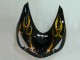2006-2011 Kawasaki ZX14R ZZR1400 Motorcycle Fairings - Glossy Black Gold Flame UK