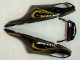 2006-2011 Kawasaki ZX14R ZZR1400 Motorcycle Fairings - Glossy Black Gold Flame UK