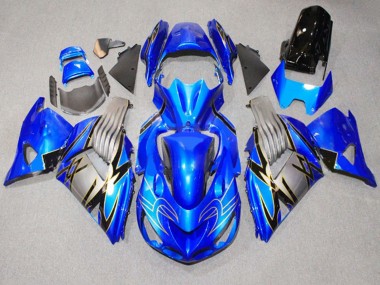 2006-2011 Kawasaki ZX14R ZZR1400 Motorcycle Fairings - Blue Grey UK