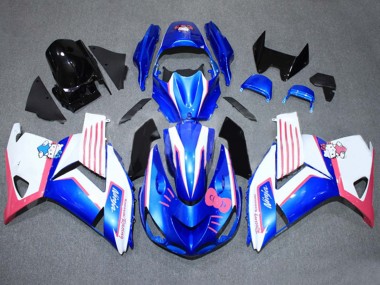 2006-2011 Kawasaki ZX14R ZZR1400 Motorcycle Fairings - Blue White Pink UK