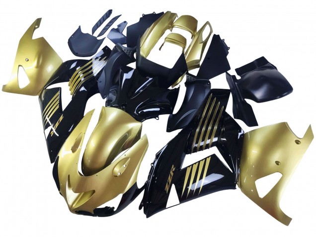 2006-2011 Kawasaki ZX14R ZZR1400 Motorcycle Fairings - Gold Black UK