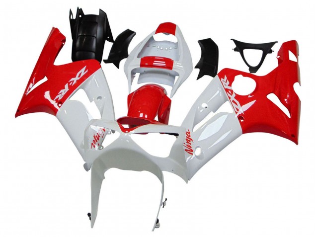 2003-2004 Kawasaki ZX6R Motorcycle Fairings - White Red UK