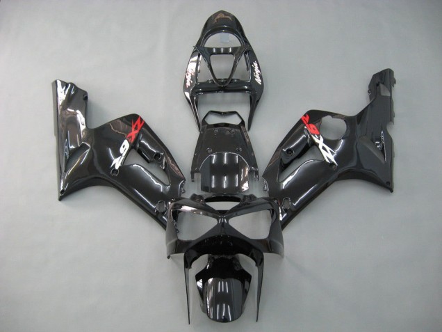 2003-2004 Kawasaki ZX6R Motorcycle Fairings - Glossy Black UK
