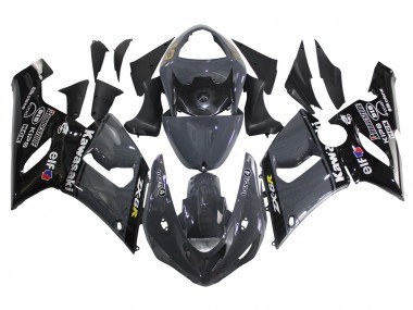 2005-2006 Kawasaki ZX6R Motorcycle Fairings - Dark Grey Black UK