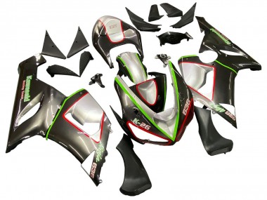 2005-2006 Kawasaki ZX6R Motorcycle Fairings - Black Silver Green Red K-26 UK