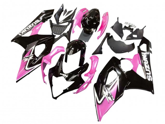 2005-2006 Suzuki GSXR 1000 Motorcycle Fairings - Glossy Black Pink UK