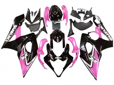 2005-2006 Suzuki GSXR 1000 Motorcycle Fairings - Glossy Black Pink UK